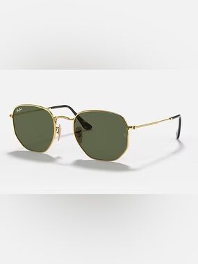 Ray-Ban Hexagonal Gold Frame Sunglasses